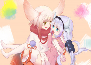 Картинка аниме kobayashi-san+chi+no+maid+dragon фон взгляд девушка