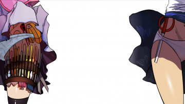 Картинка аниме bakemonogatari юбки ноги оружие