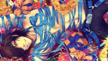 Картинка аниме sengoku+basara date masamune подтяжки mery christmas мишура подарки парень конфеты ленты улыбка art yure sengoku basara бант