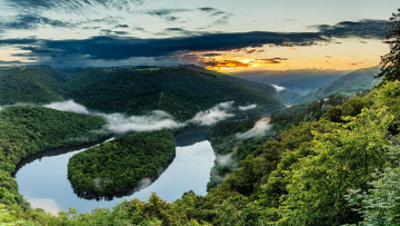Картинка природа реки озера метлах германия петля саар в метлахе река