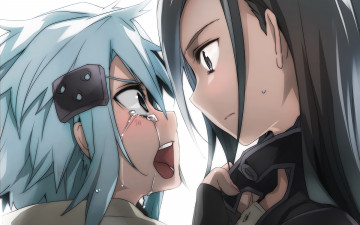 Картинка аниме sword+art+online девушки взгляд фон