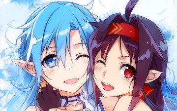 Картинка аниме sword+art+online фон взгляд девушка