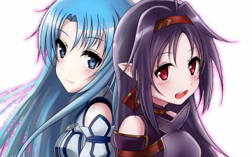 Картинка аниме sword+art+online взгляд девушки фон