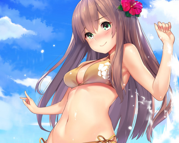 Обои картинки фото аниме, unknown,  другое, девушка, взгляд, фон