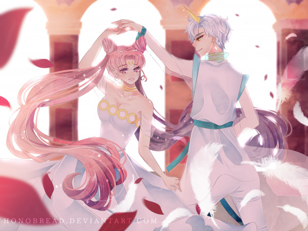 Обои картинки фото аниме, sailor moon, двое