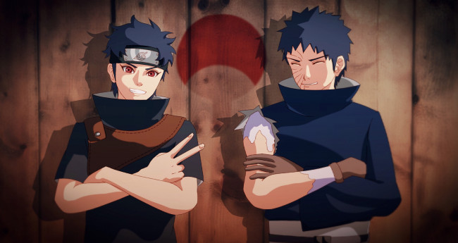 Обои картинки фото аниме, naruto, uchiha, symbol, art, shisui, obito, sharingan