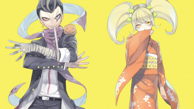Обои картинки фото аниме, danganronpa, двое