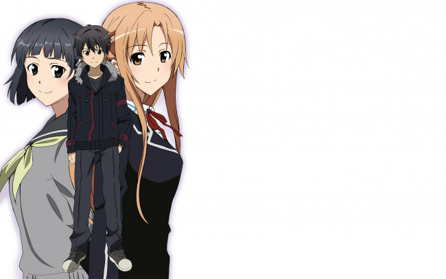 Обои картинки фото аниме, sword art online, девушка, взгляд, фон