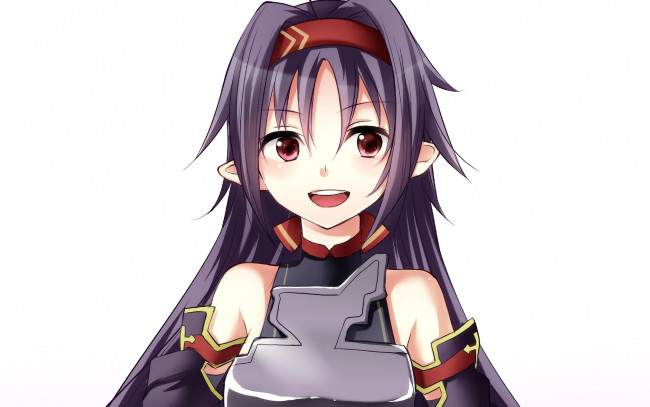 Обои картинки фото аниме, sword art online, взгляд, фон, девушка