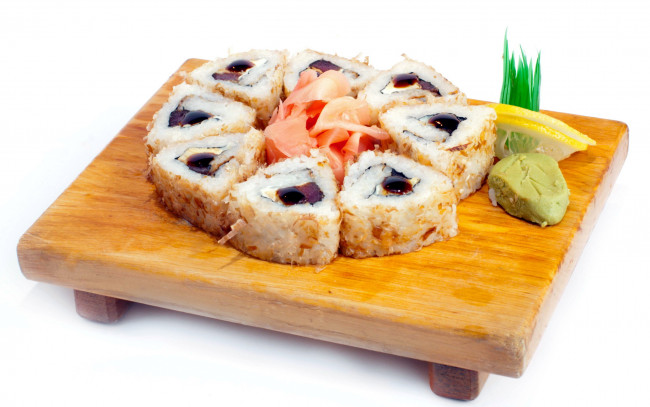 Обои картинки фото еда, рыба,  морепродукты,  суши,  роллы, кухня, японская, роллы, суши