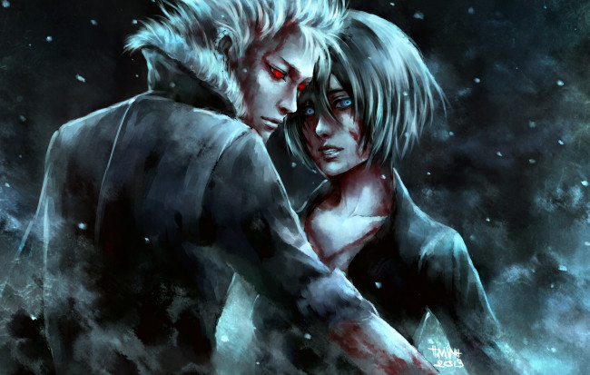 Обои картинки фото аниме, dogs,  bullets & carnage, двое