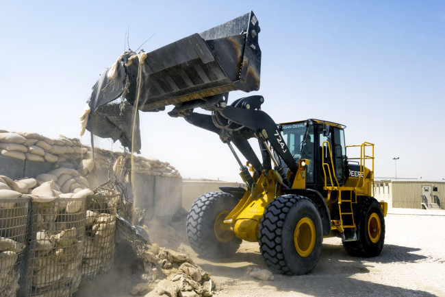 Обои картинки фото техника, фронтальные погрузчики, john, deere