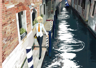 Картинка календари аниме девушка водоем галстук