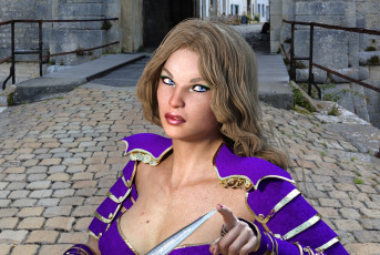 Картинка 3д+графика портрет+ portraits фон взгляд девушка