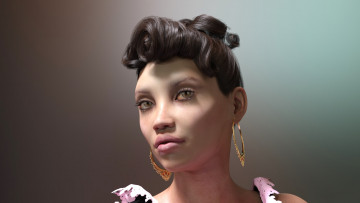 Картинка 3д+графика люди+ people взгляд девушка фон