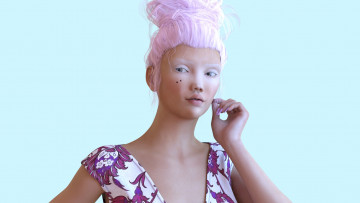 обоя 3д графика, портрет , portraits, фон, взгляд, девушка