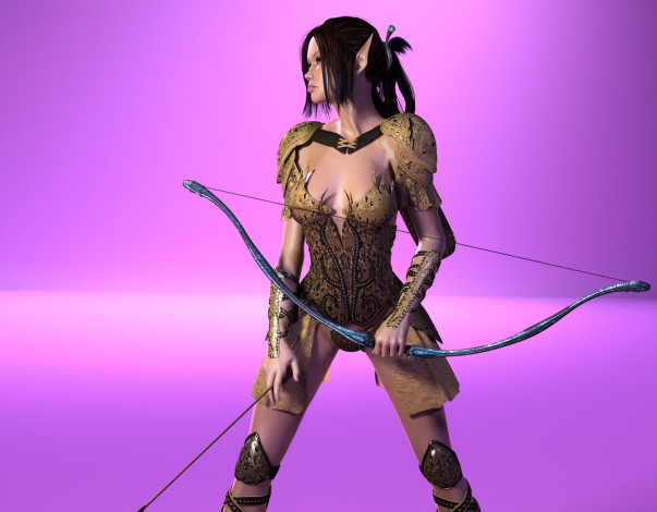 Обои картинки фото 3д графика, эльфы , elves, фон, взгляд, девушка