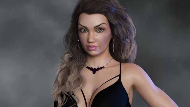 Обои картинки фото 3д графика, люди , people, фон, девушка, взгляд