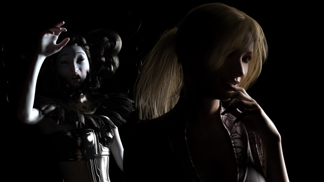 Обои картинки фото 3д графика, люди , people, фон, взгляд, девушка