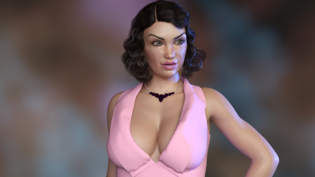 Обои картинки фото 3д графика, люди , people, взгляд, девушка, фон