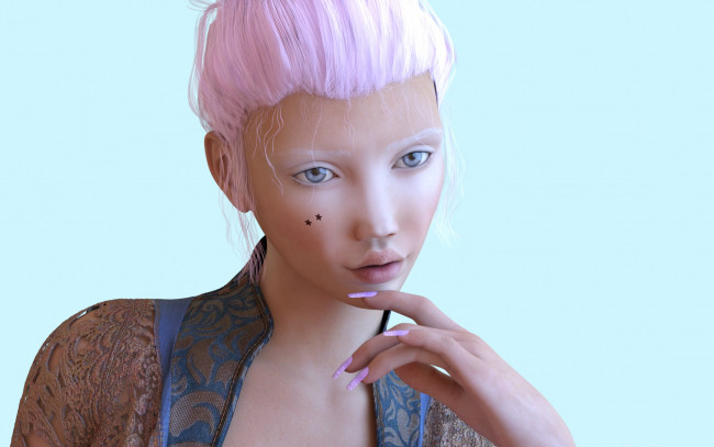 Обои картинки фото 3д графика, портрет , portraits, фон, взгляд, девушка