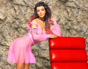 Картинка 3д+графика люди+ people фон взгляд девушка