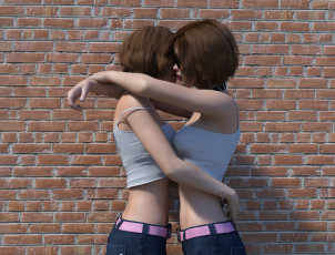 Картинка 3д+графика люди+ people фон взгляд девушки