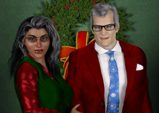 Картинка 3д+графика праздники+ holidays фон взгляд девушка