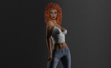 Картинка 3д+графика люди+ people фон взгляд девушка