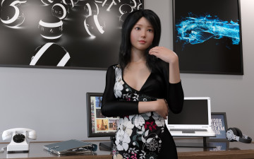 Картинка 3д+графика люди+ people фон взгляд девушка