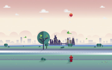 Картинка векторная+графика город+ city город пейзаж дорога путешествия