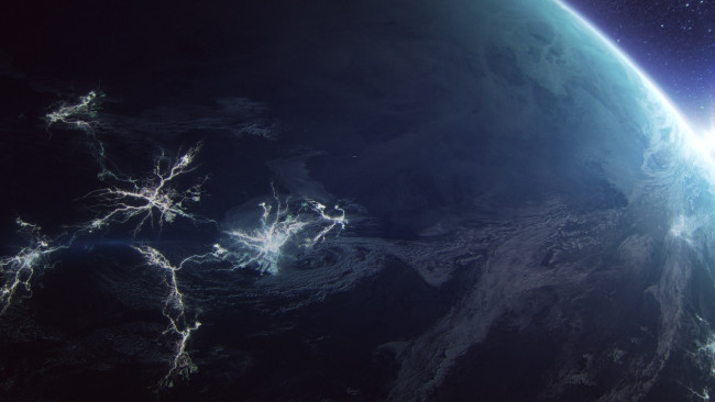 Обои картинки фото космос, земля, звезды, галактика, вселенная, планета