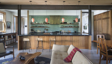 Картинка интерьер кухня барная стойка