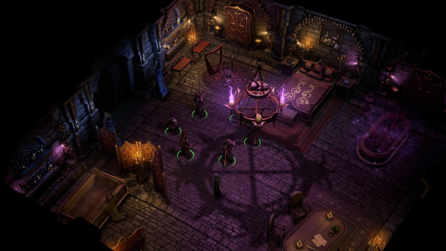 Обои картинки фото видео игры, pathfinder,  wrath of the righteous, зал, огни