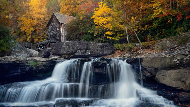 Обои картинки фото glade creek grist mill, park babcock state, west virginia, разное, мельницы, glade, creek, grist, mill, park, babcock, state, west, virginia