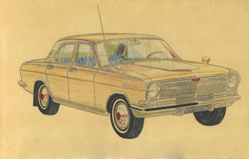 Картинка волга рисованные авто мото