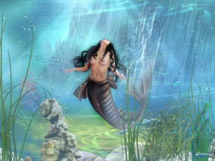 обоя русалка, фэнтези, существа