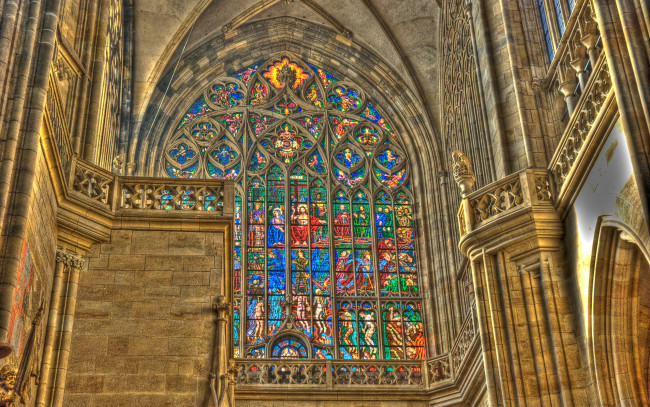Обои картинки фото st, vitus, cathedral, prague, интерьер, убранство, роспись, храма