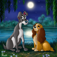 Картинка мультфильмы lady and the tramp собаки