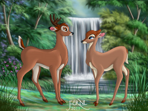 Картинка мультфильмы bambi олени