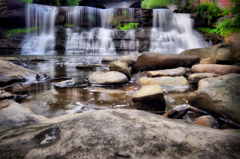 Картинка природа водопады камни поток