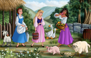 Картинка мультфильмы disney`s princess девушки