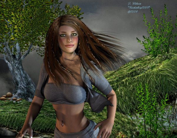 Обои картинки фото 3д, графика, people, люди, девушка