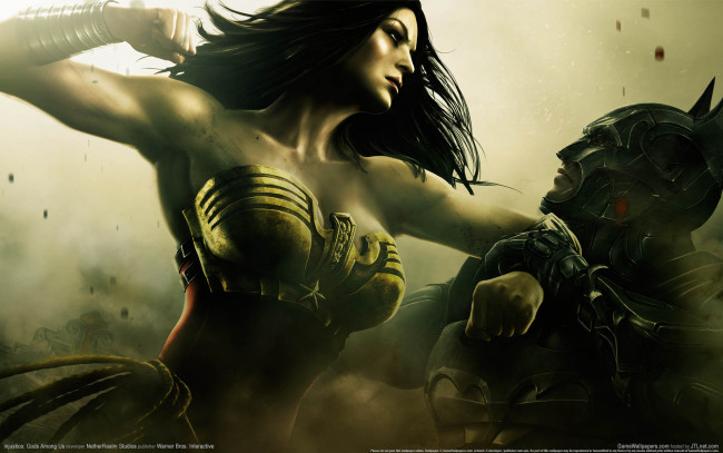 Обои картинки фото injustice, gods, among, us, видео, игры, batman, wonder, woman