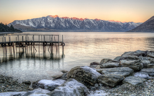 Обои картинки фото природа, реки, озера, озеро, горы, снег