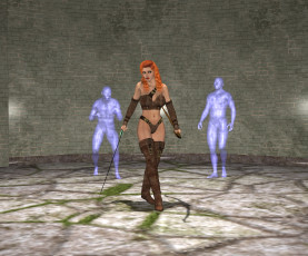 Картинка 3д+графика люди+ people фон взгляд оружие девушка