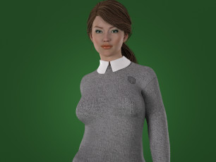 Картинка 3д+графика люди+ people фон взгляд девушка