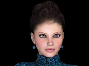 Картинка 3д+графика портрет+ portraits фон взгляд девушка