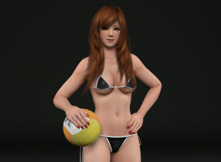 Картинка 3д+графика аниме+ anime фон взгляд девушка мяч