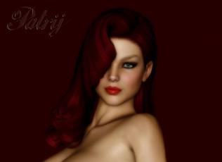 Картинка 3д+графика портрет+ portraits фон взгляд девушка